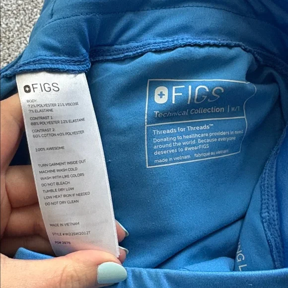 NEW Figs Technical Collection Zamora Jogger Blue Scrub Pants Size Medium Tall - Picture 3 of 7